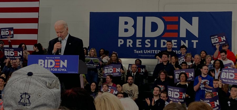 Former Vice President Biden holds final rally before caucus