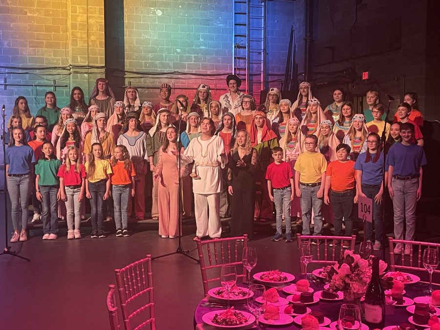 The Cast of the WHS Drama Joseph and the Technicolor Dreamcoat performs at Playhouse Square