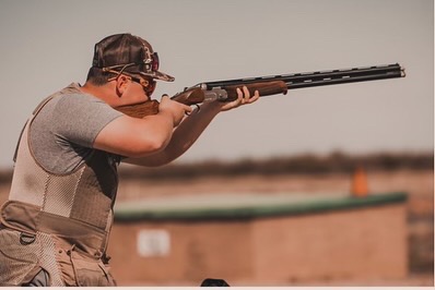 Max Hatfield trap shooting in Tucson, Arizona. Hatfield has now been ranked in the top 30 best trap shooters in the United States.