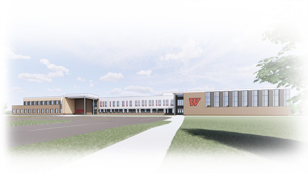 This is the planned design for the new Intermediate School. This design has been in the works since 2021.  Photo courtesy of Hammond Construction.