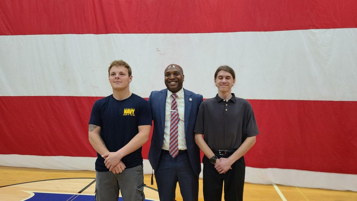 Sean Payn and Logan Smeichowski proudly posed along with Wadsworth High School Principal Dr. Suber. Both students are seniors. Photo courtesy of Dr. Suber. 
