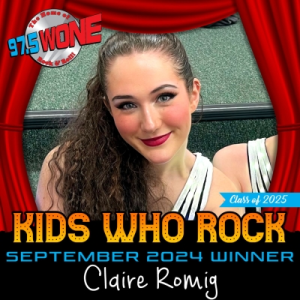 The Kids Who Rock Award is given once a month to a high school senior by 97.5 WONE. They honor the students on the air, Romig is the first student to be honored. Photo courtesy of The Romigs.