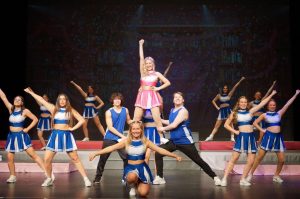 The cast of Legally Blonde practices at a rehearsal. The show will take place March 20-22. Photo courtesy of Sarah Ferguson. 