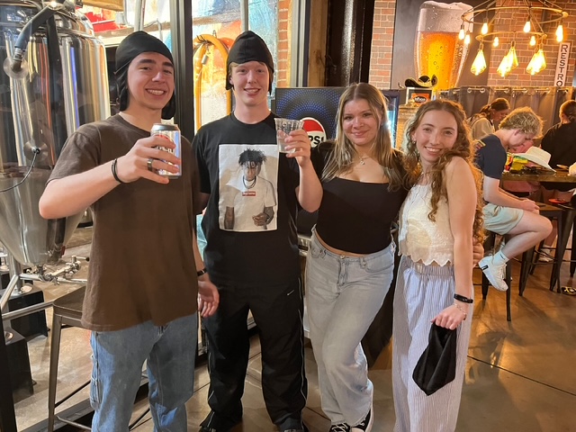 Pictured here (from left to right) are Connor Gaugler, Garrett Preusser, Larkin Tackett and Chloe Garner. The four were in attendance at the after-prom, playing games and enjoying the remaining energy of prom.