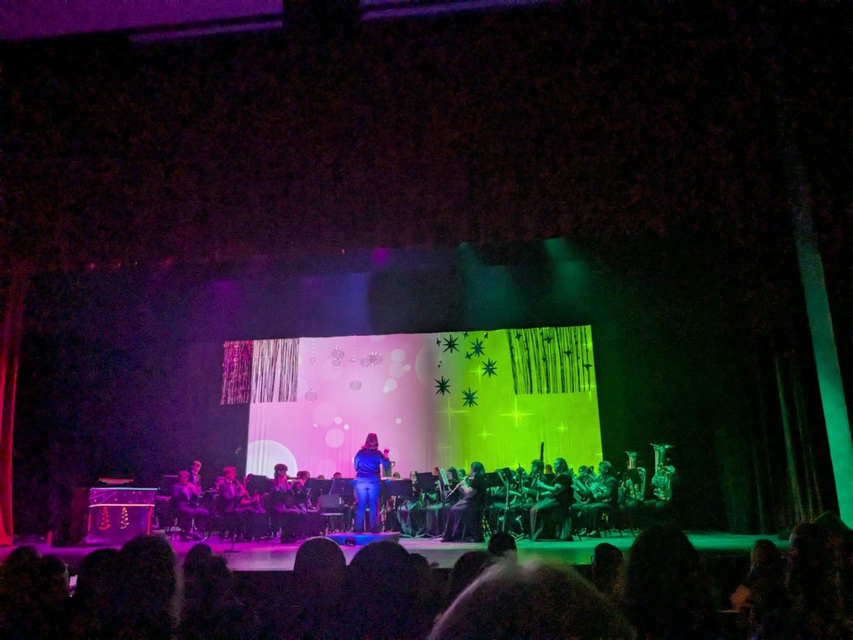 Pictured here is Wind Ensembles version of Wicked. During this song they played different pieces from the new Wicked film.