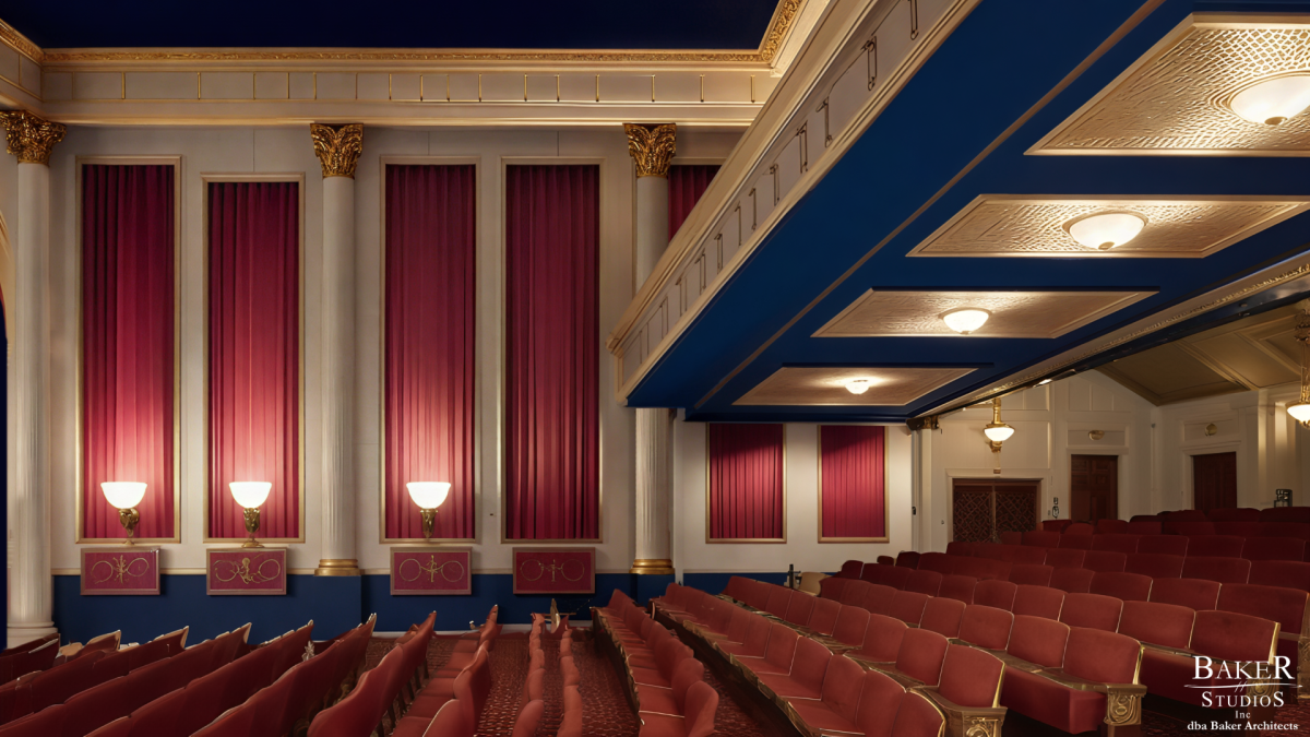 This is a rendering of what the Celestia Theater may look like. O.J. Work Auditorium in the CIS building is being converted to the theater.