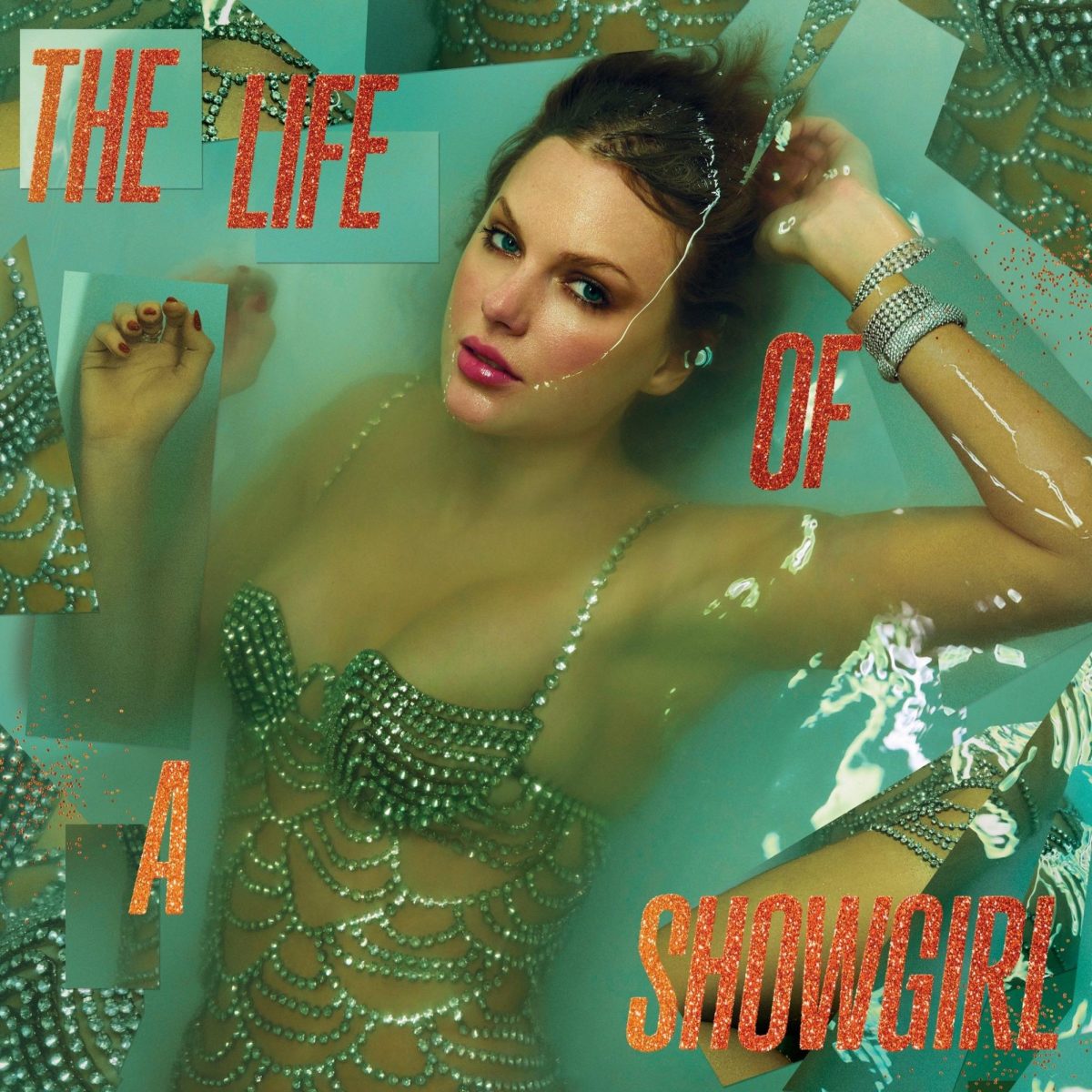 The cover of Taylor Swift's newest album, "The Life of a Showgirl." The 12-track album was produced by Swift, Max Martin and Shellback.