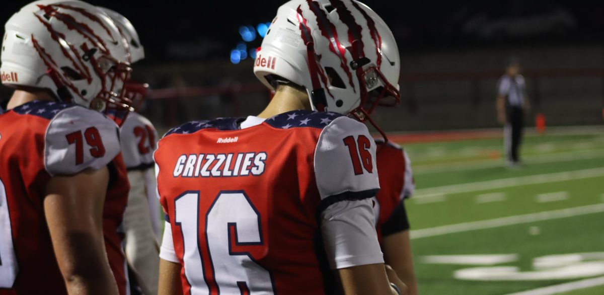 Brysen Hall gets ready to take the field against Twinsburg in the third quarter. The Grizzlies would win this game 39-0.
Photo By Jack Blubaugh
