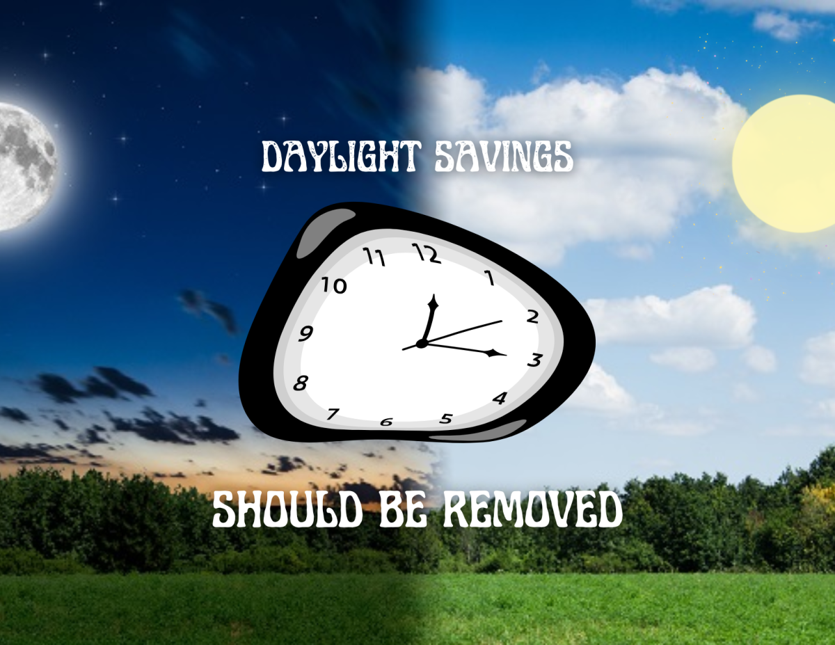 Daylight Saving Time is extremely disruptive towards both students and teachers each time it switches an hour before and an hour ahead. Daylight Saving Time should be removed or reworked to a better system because it has become a useless change because it was originally made for farmers a long time ago. Infographic by Ben Strickler.
