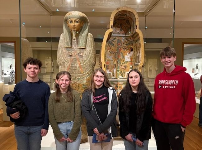All five members of the Book Club went to the Cleveland Art Museum for a field trip. They chose to go here because their most recently read book, "Theo of Golden," uses art for its central theme.