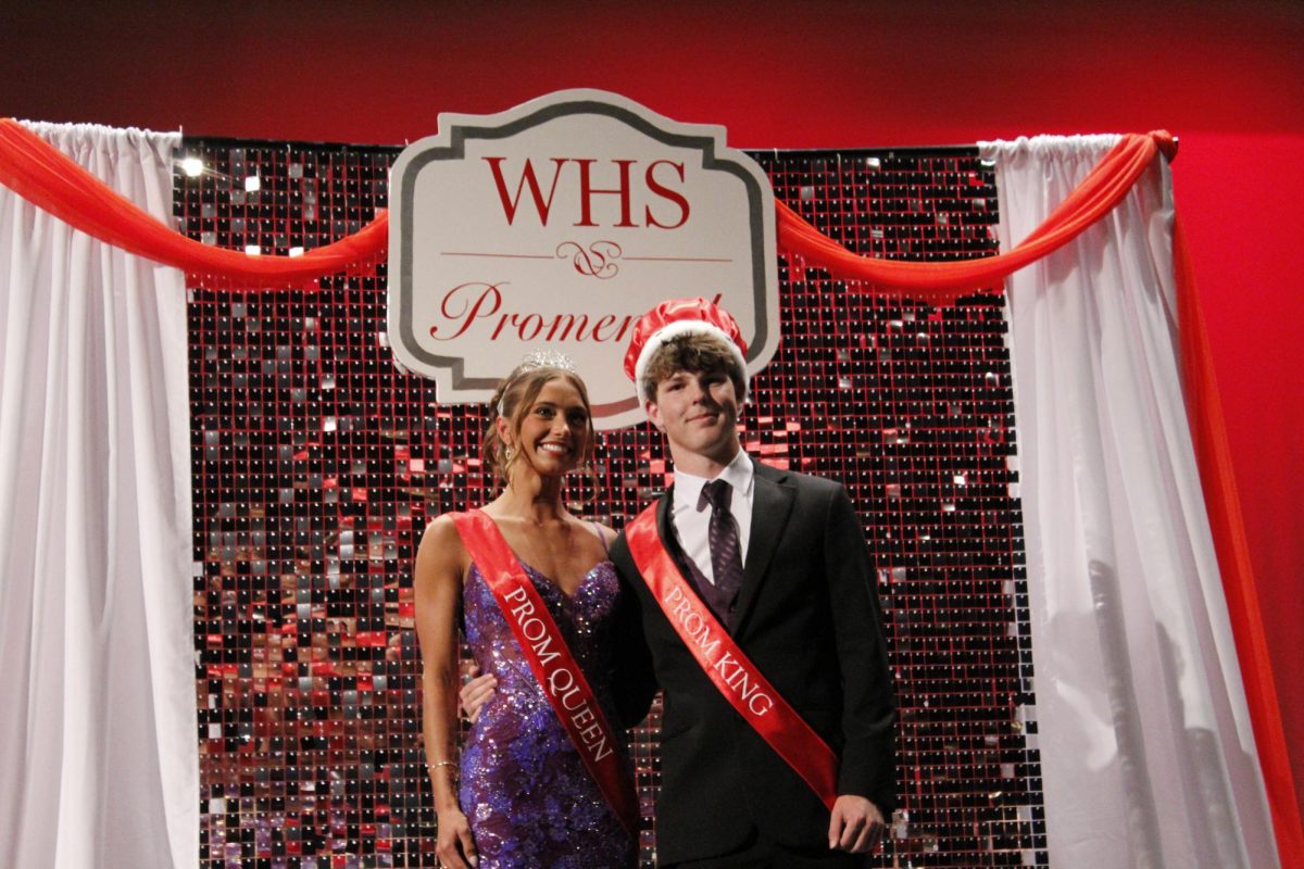 Seniors Hailey Otradovec and Cooper Gray presenting themselves at Promenade as the 2026 prom king and queen. They were voted by the senior class to become prom king and queen.