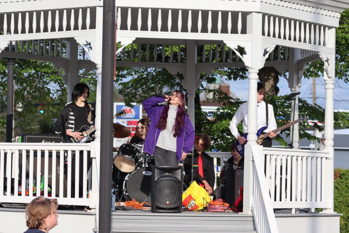 The Wadsworth High School Rock Band Club performed their first ever concert in the gazebo on the Wadsworth square during the May First Friday event.